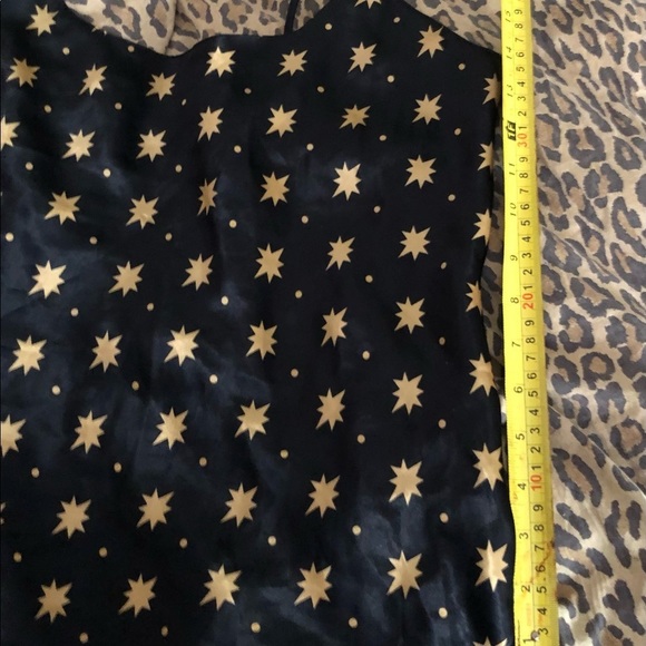 Isadora size large navy / black satin adjustable camisole w/ gold stars print - Picture 5 of 9